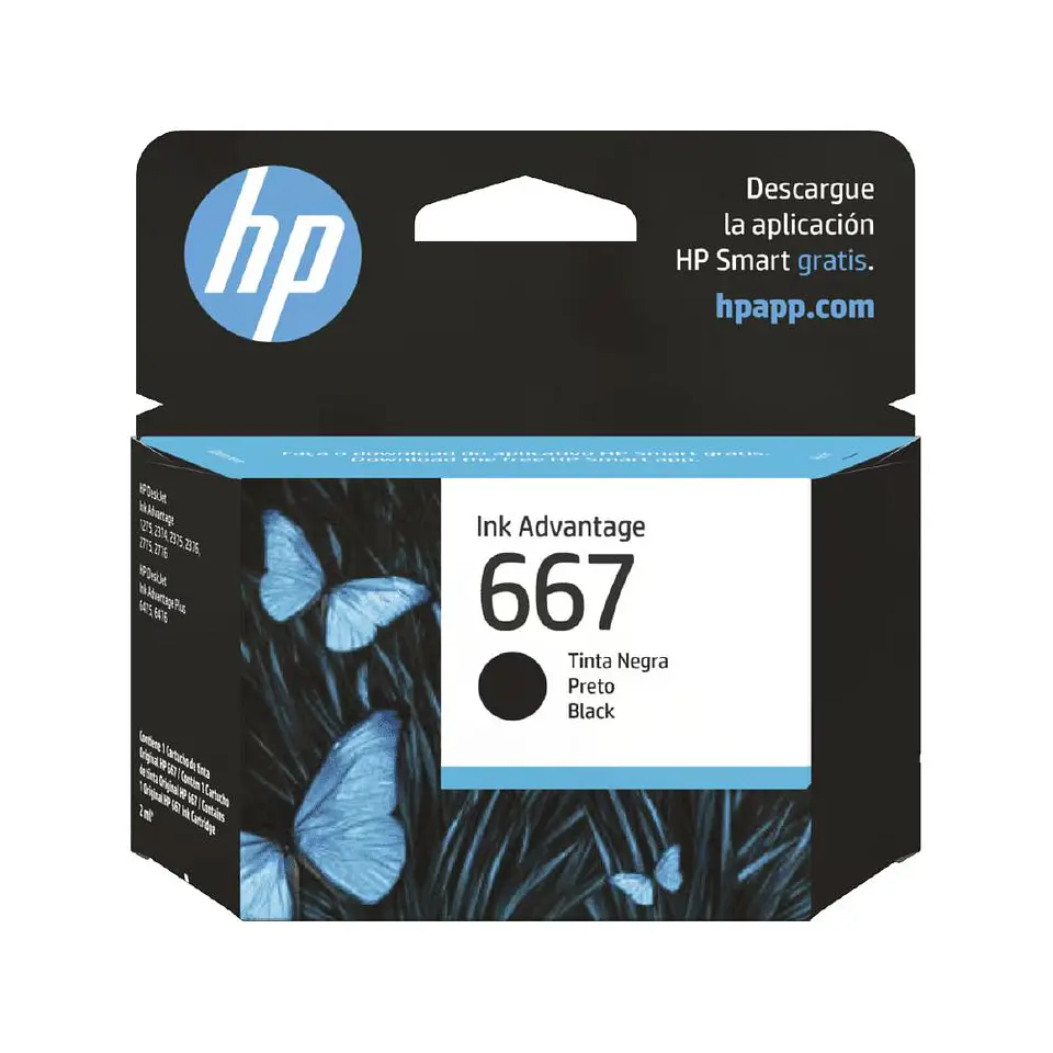 HP 667 TINTA NEGRA 1