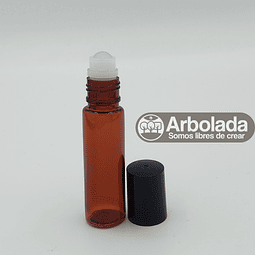 Roll On PET Ámbar tapa negra 10ml