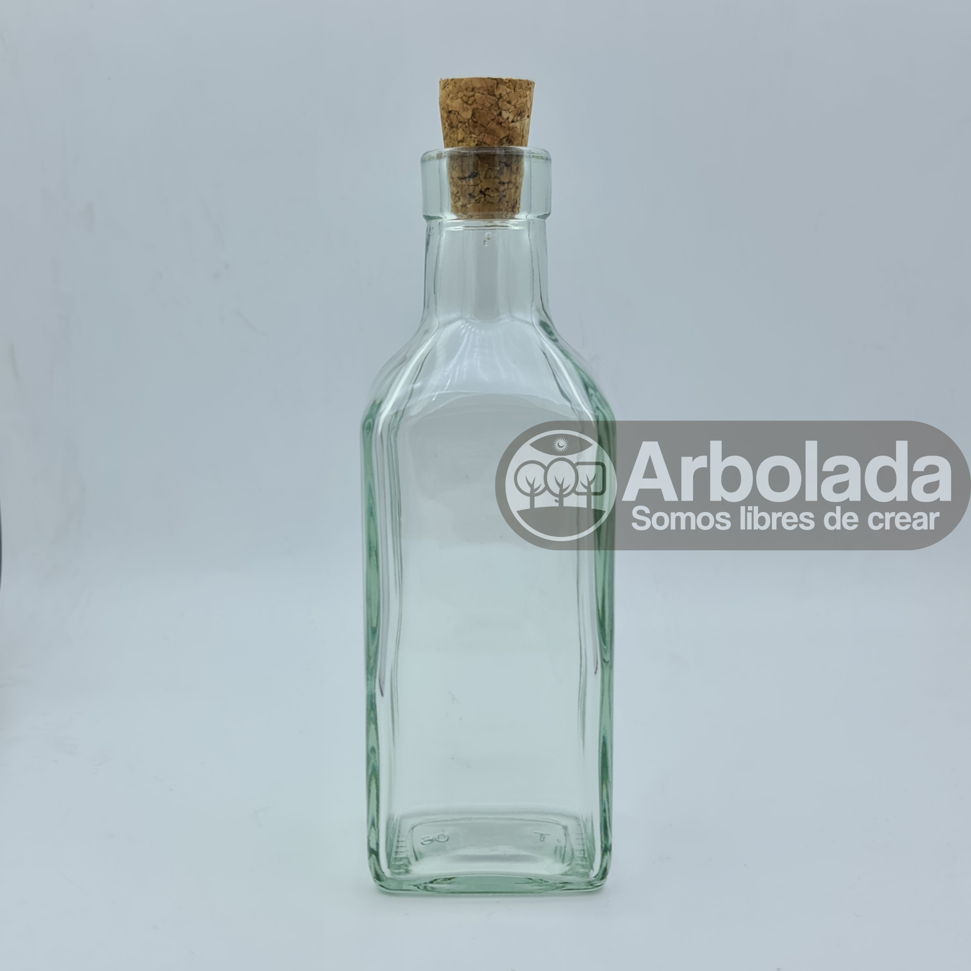 Botella 250mL Vidrio con corcho navidad