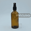 Botella Vidrio 100ml Ámbar Spray negro