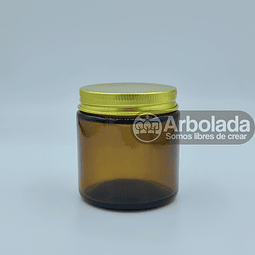 Envase vela vidrio ambar tapa dorada 100mL 