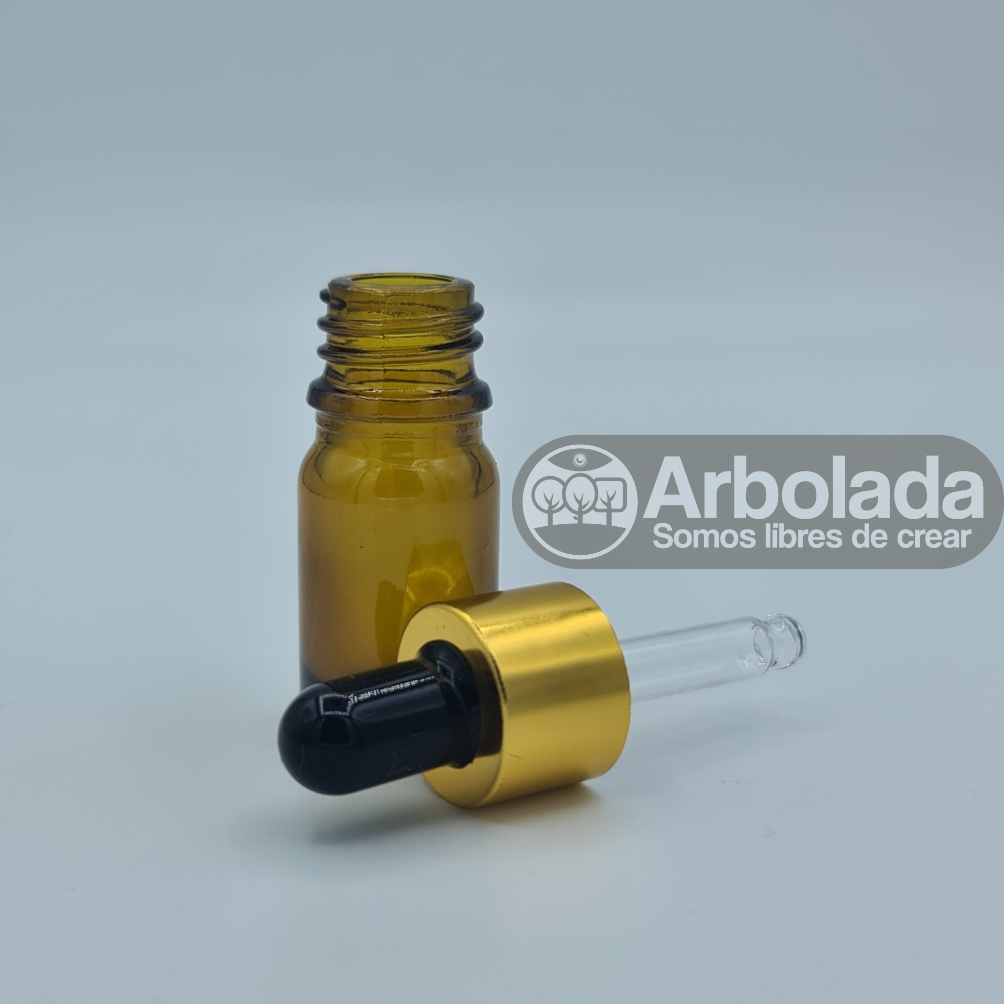 Gotario ámbar 5 ml cuello dorado