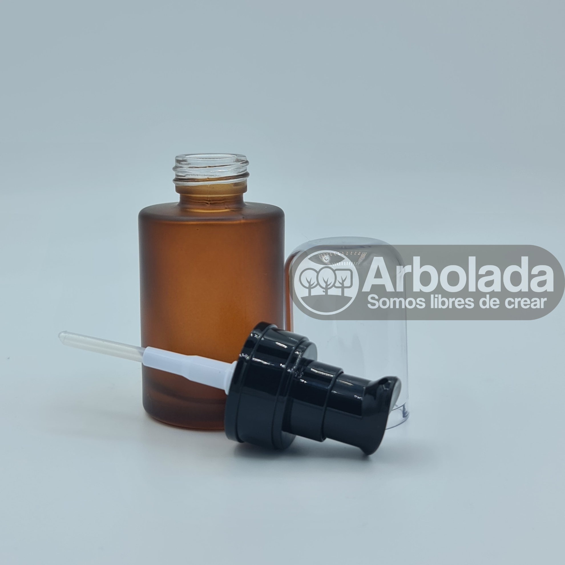 Envase vidrio ambar empavonado -  valvula tratamiento 30ml