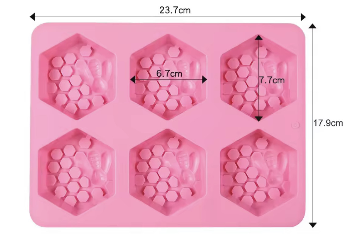 Molde de panal y abejas hexagonal 