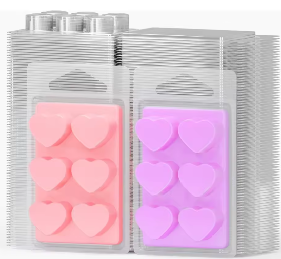 Molde Wax Melt, corazón 6 cavidades
