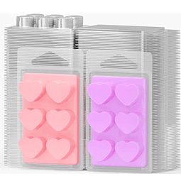 Molde Wax Melt, corazón 6 cavidades