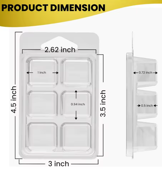 Molde Wax Melt, cubo 6 cavidades