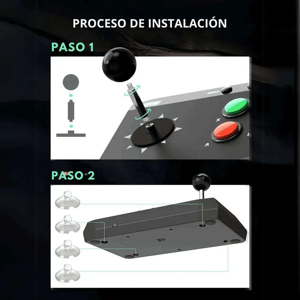 Game Stick 4k Lite + 2 Arcade Fighting Stick Inalambricos 4