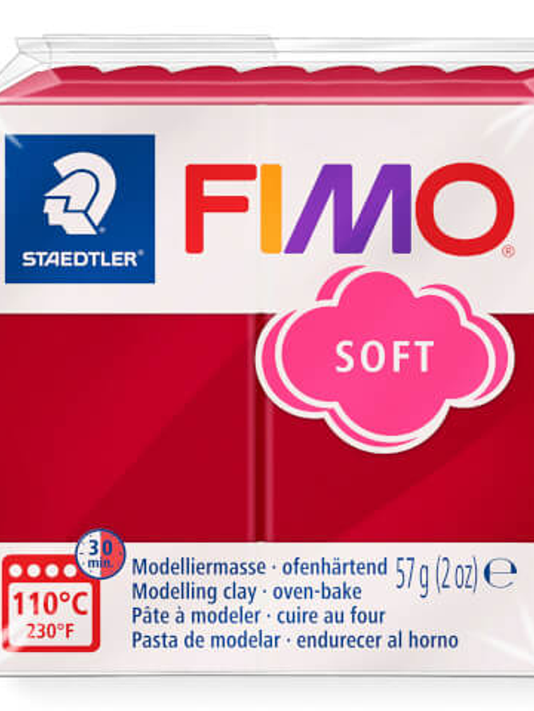 Fimo Soft 57gr Rojo Cereza (nº 26) 1