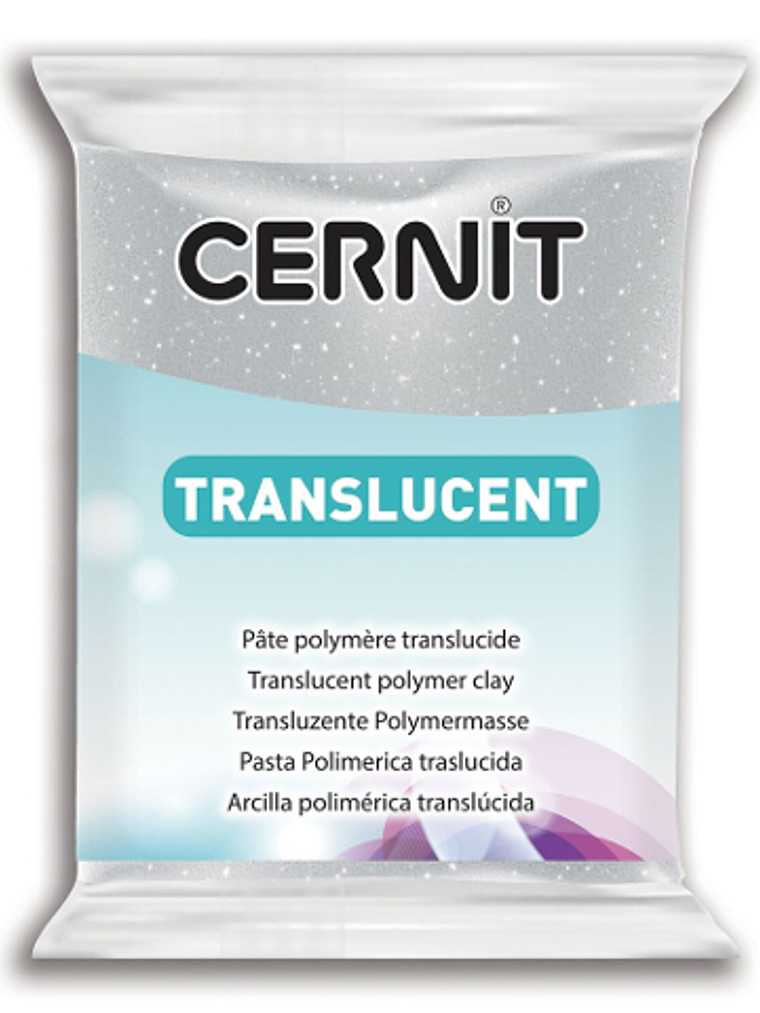 Cernit Translucent 56gr Glitter Plata (nº 080) 1