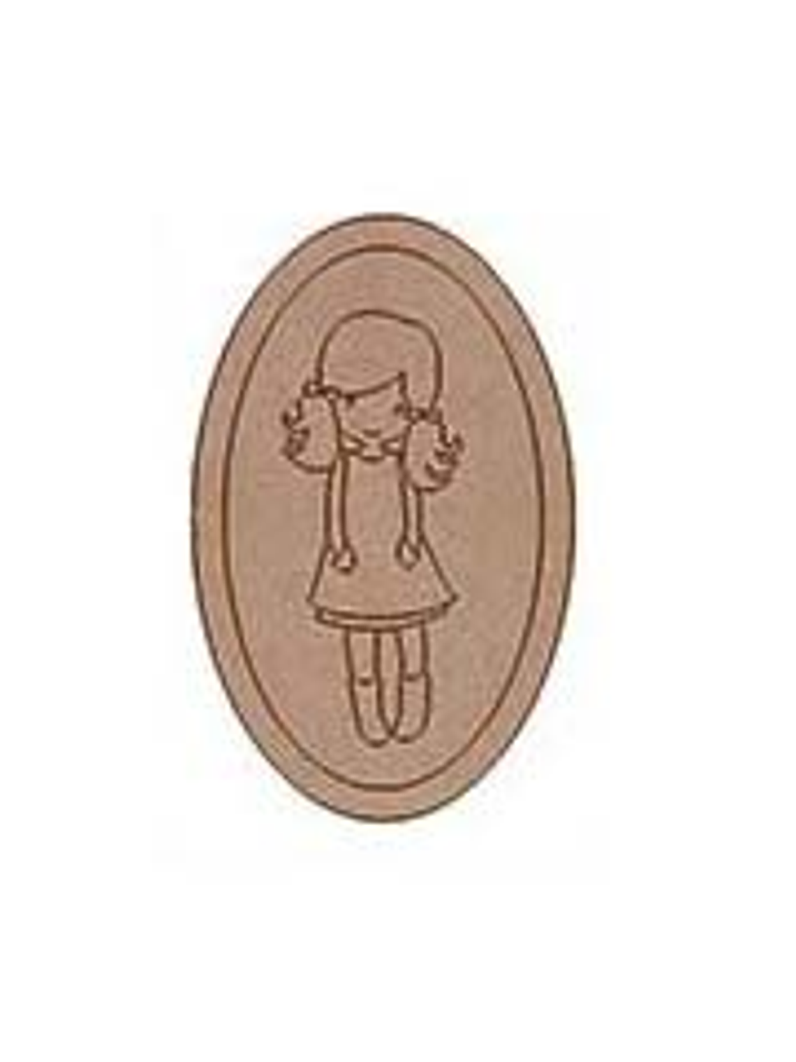 Silueta Ovalada Niña Coletas 1