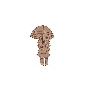 Silueta Niña Paragüas