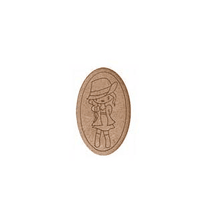 Silueta Ovalada Mujer con Sombrero