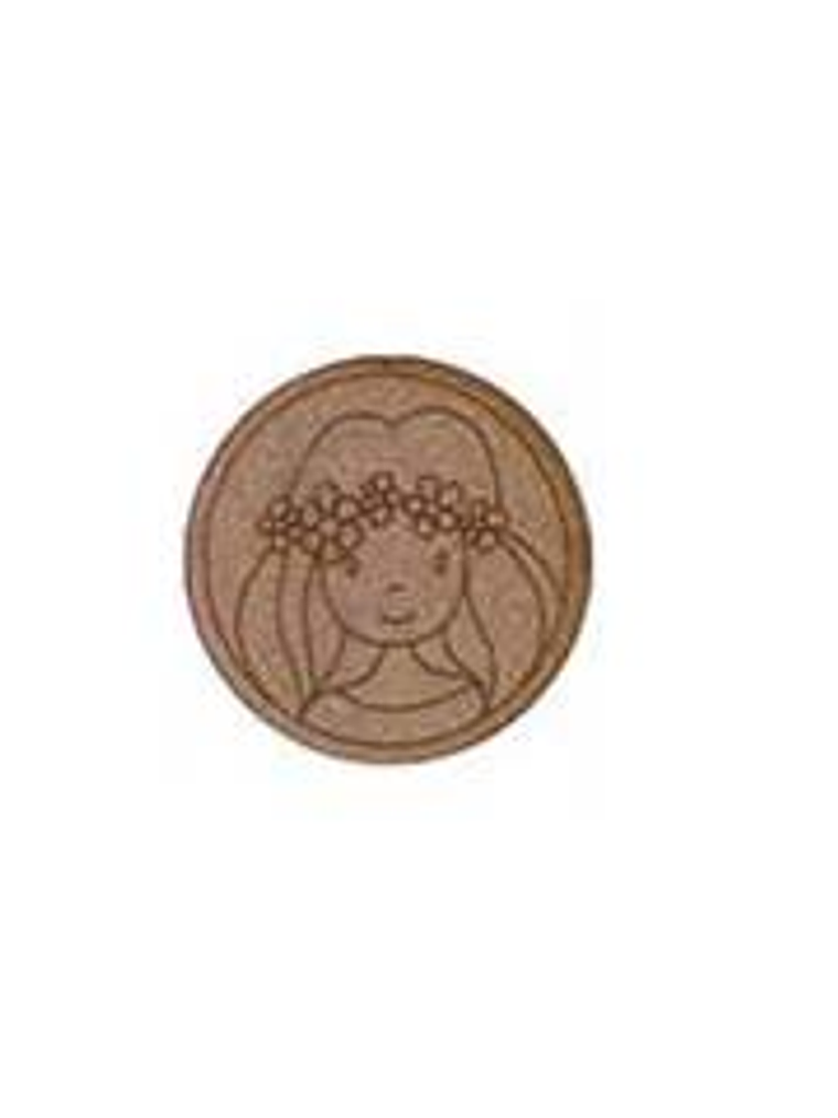 Silueta Redonda Mujer Corona de Flores 1