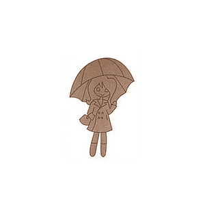 Silueta Mujer con Paragüas