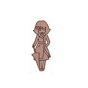 Silueta Mujer con Gabardina y Paragüas