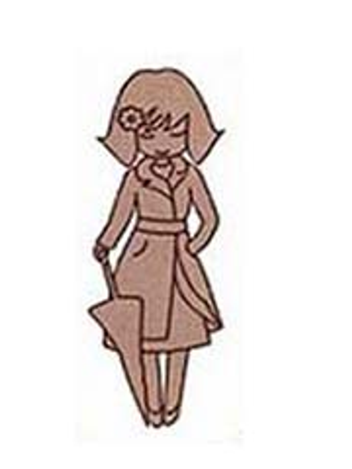 Silueta Mujer con Gabardina y Paragüas 1