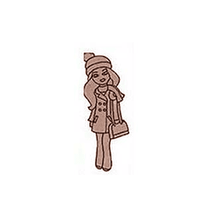 Silueta Mujer con Abrigo y Bufanda