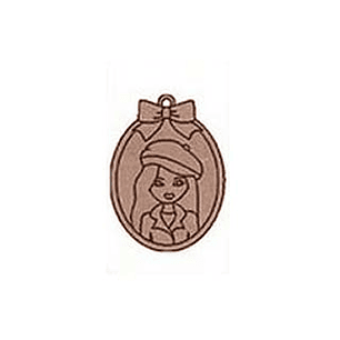 Silueta Ovalada Lazo Mujer con Boina