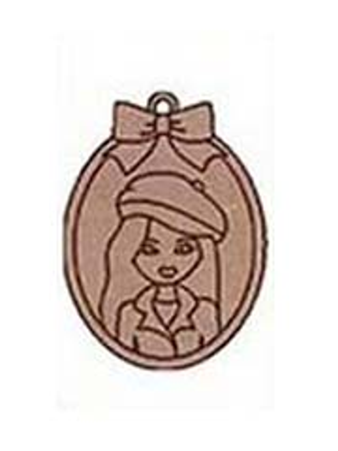 Silueta Ovalada Lazo Mujer con Boina 1