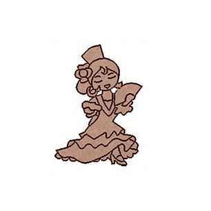 Silueta Flamenca con Abanico