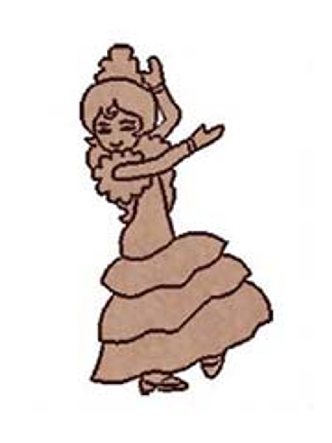 Silueta Flamenca Bailando con Peineta 1