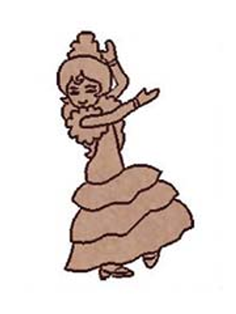 Silueta Flamenca Bailando con Peineta 1