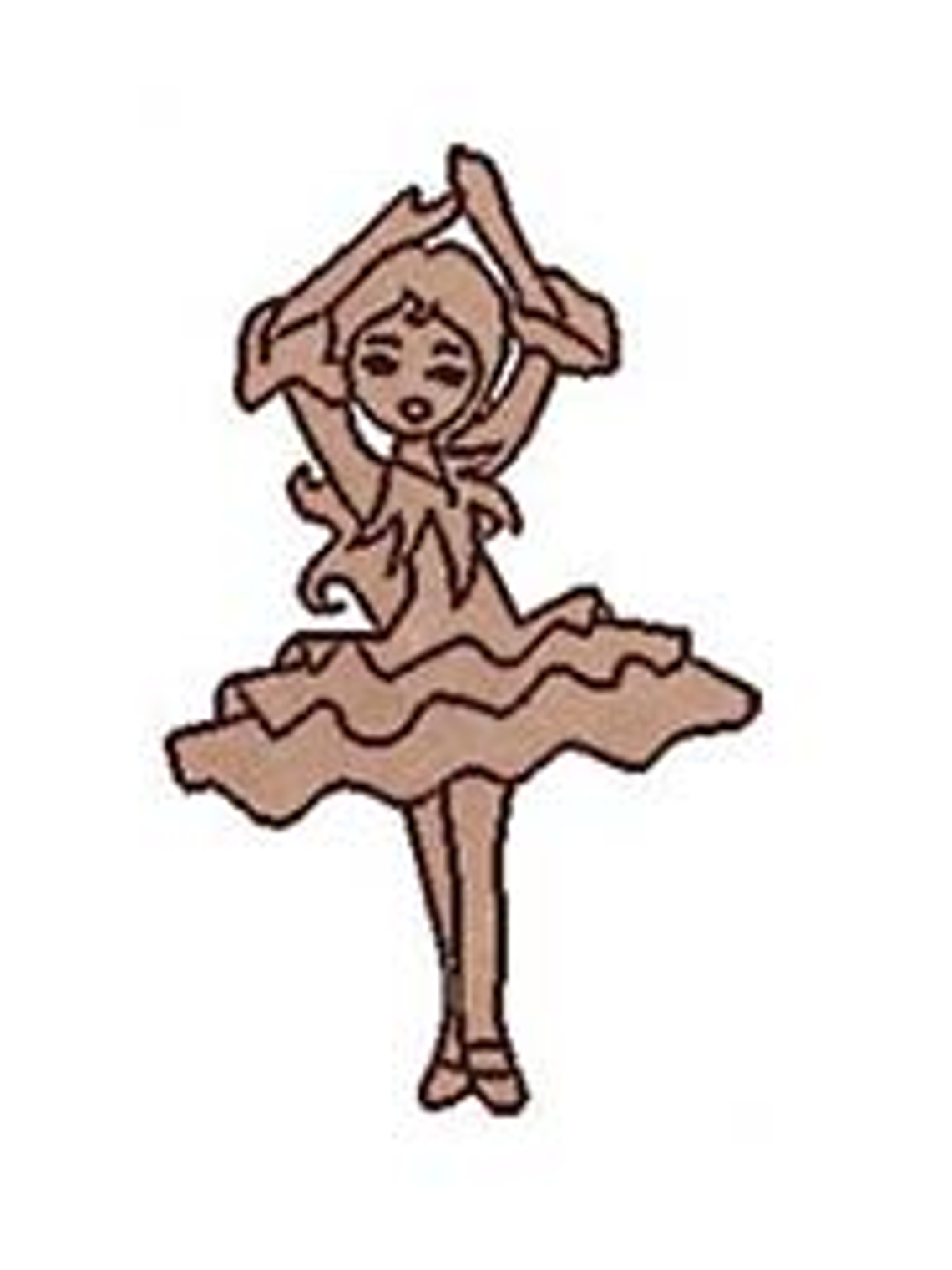 Silueta Flamenca Bailando Brazos en Alto 1