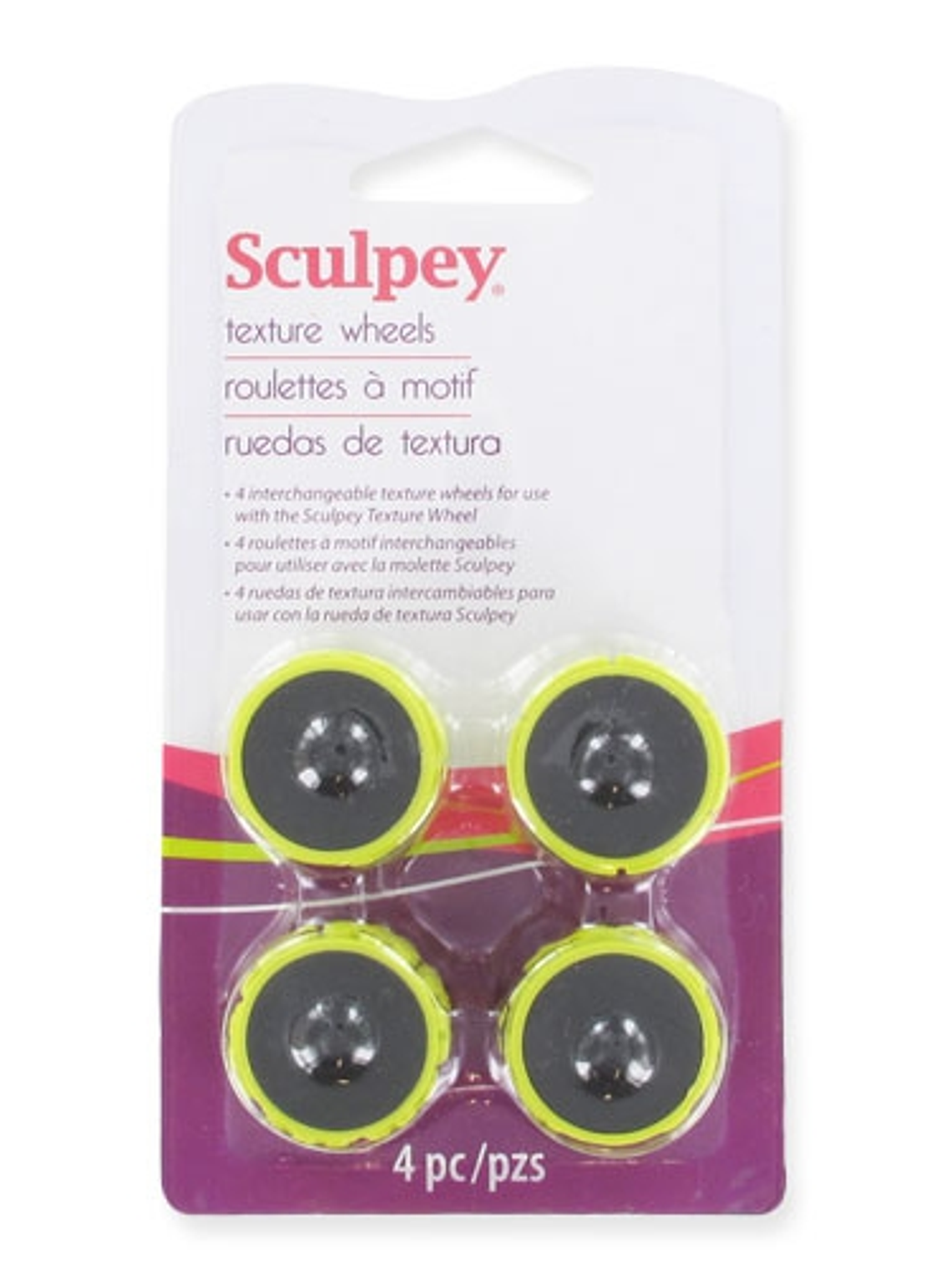 4 Ruedas de Textura para Rodillo Textura - Sculpey 1