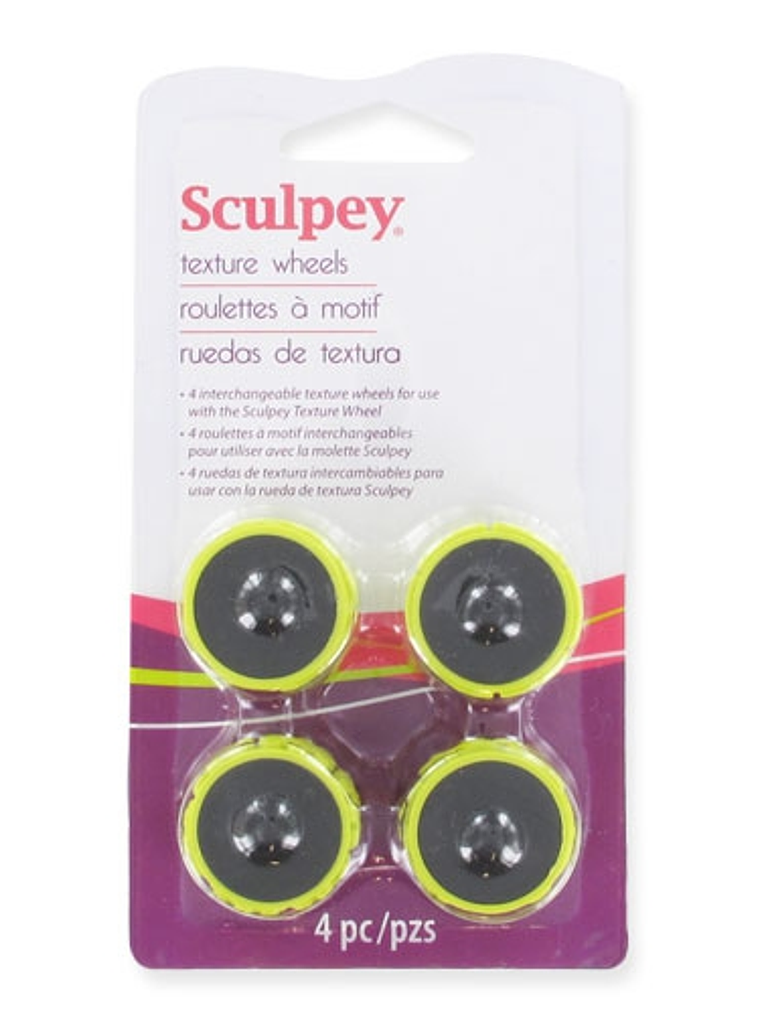 4 Ruedas de Textura para Rodillo Textura - Sculpey 1