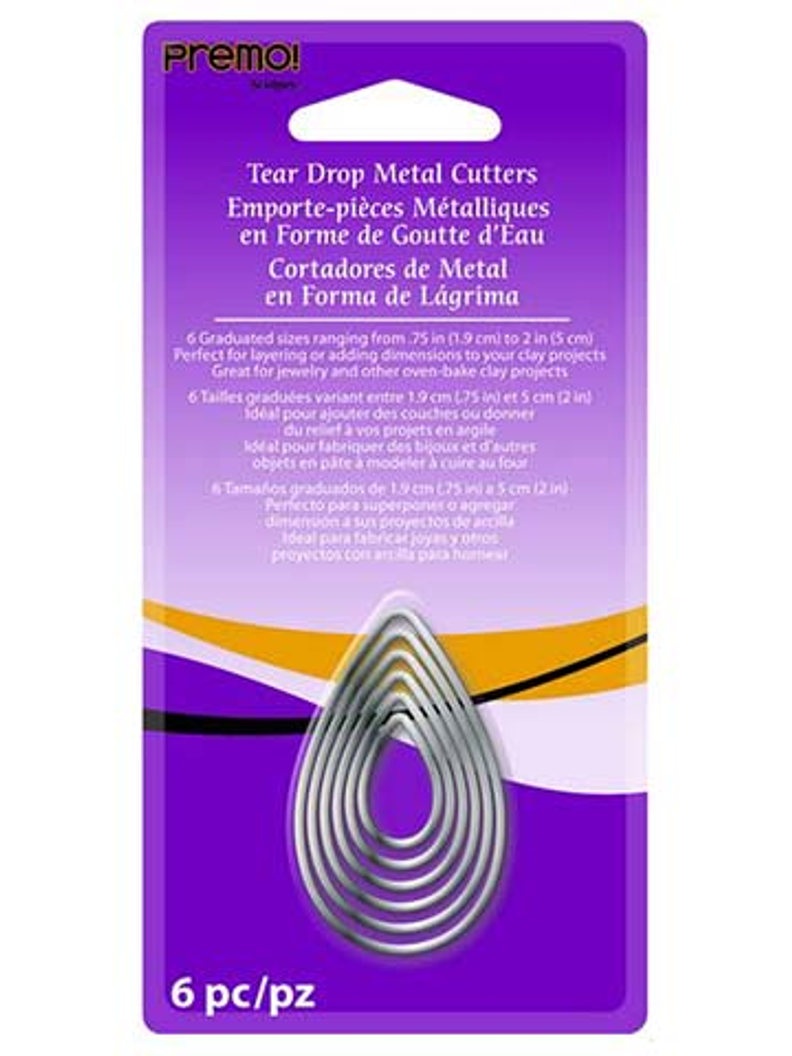 Set 6 Cortadores Graduales forma Lágrima - Sculpey 1