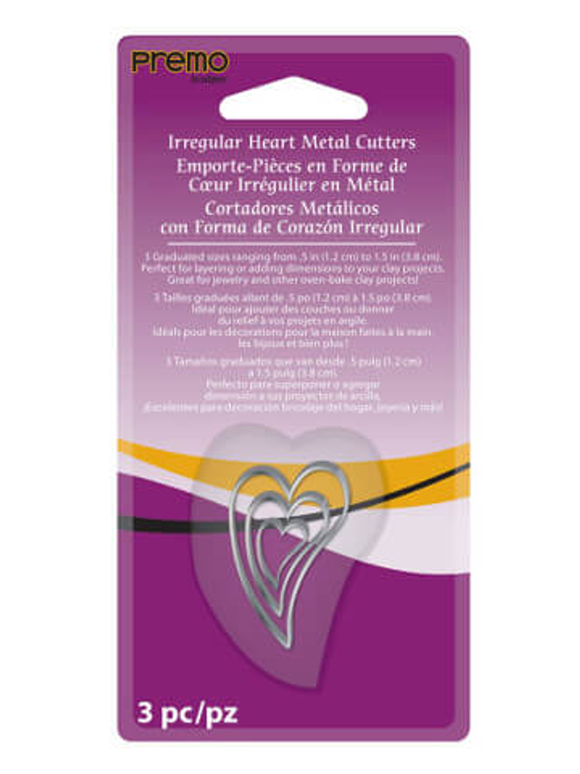 Set 3 Cortadores Graduales Corazón Irregular - Sculpey 1