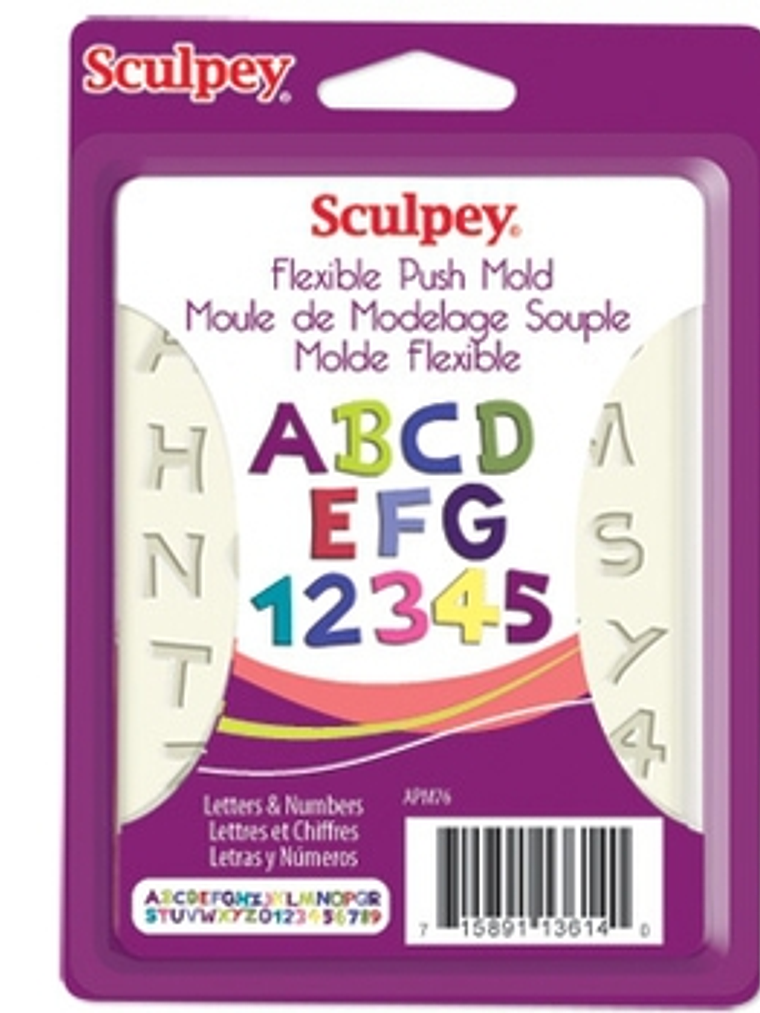 Molde Flexible Letras y Números - Sculpey 1
