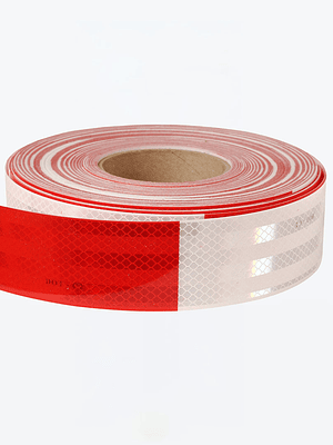 Cinta Reflectiva Vehicular Rojo-blanco 5cmx46m