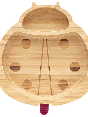 Prato de Bamboo com ventosa Joaninha - Eco Rascals 