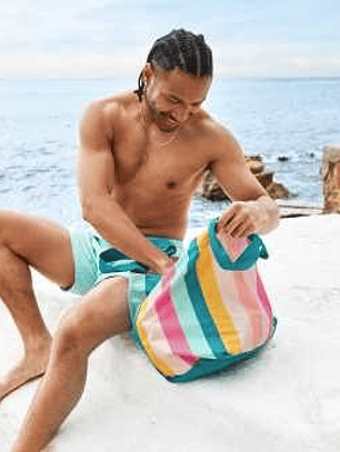 Bolsa de Praia Dock & Bay – Coastal Candy | 39x19cm | Sustentável e Compacta