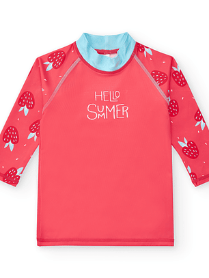 🍓👕 Camisola UV Manga Curta – Modelo Morangos – BTBOX