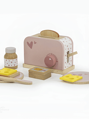 Torradeira de Madeira Infantil com Acessórios – Brinquedo de Imitação Montessori FSC® | Clarinha Kids