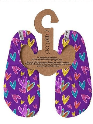 💜🩴 Slipstop Infantil – Modelo “Hearts” (Roxo)
