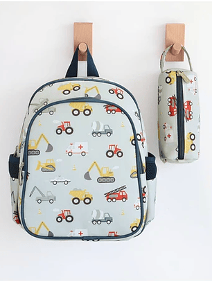 Mochila Infantil Veículos 🚗💙 – Espaçosa e Confortável