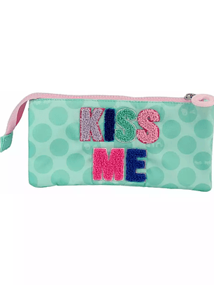 Estojo Triple Blin Blin Kiss Me 💖✨ – Turquesa Multicolor