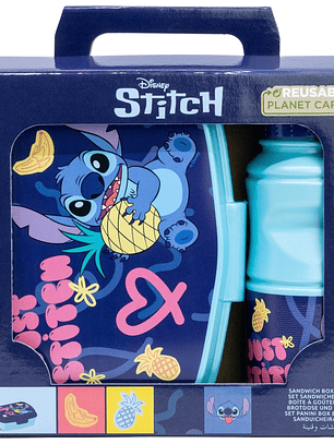 Conjunto Stitch 💙✨ – Garrafa 380 ml + Sanduicheira