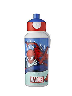 Garrafa Pop-Up Spiderman 🕷️🔴🔵 – 400 ml Mepal