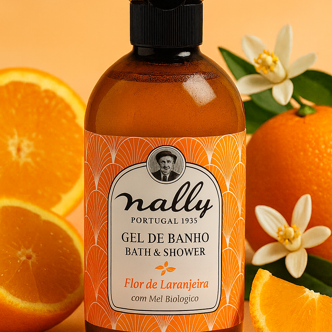 Gel de Banho Nally 1 L – Flor de Laranjeira & Mel Biológico 1