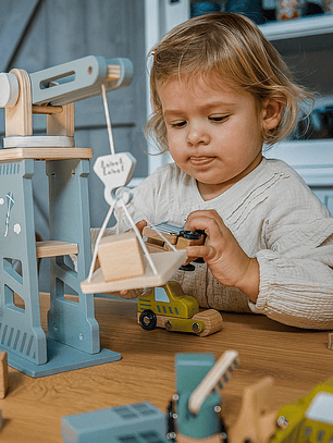 Label Label Construction Site em Madeira FSC – 13 Blocos + 6 Veículos