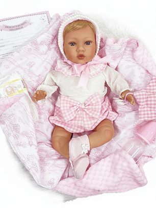 Boneca Susette Reborn 45–48 cm – Nines d’Onil artesanal