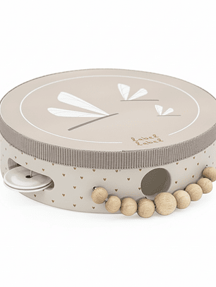 Pandeireta de Madeira Label Label – Sons Suaves (Bege/Azul)