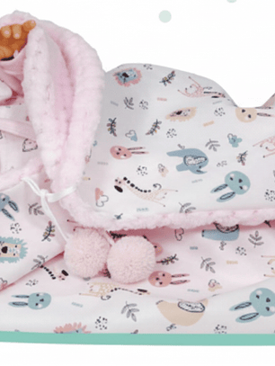 Saco de Dormir para Boneca 50 cm Nines d’Onil – Rosa com Capuz