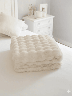 Manta Flamingueo Branca – Efeito Bubble 