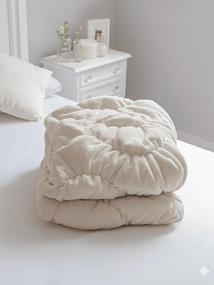 Manta Flamingueo Bege – Acolchoada